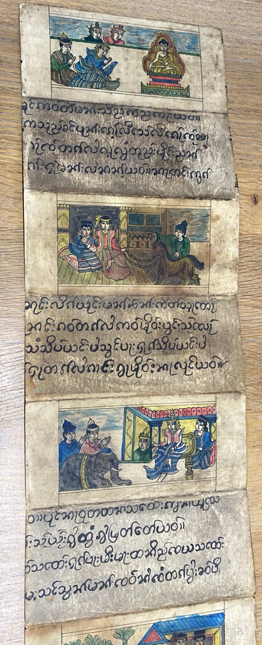 Manuscrit "parabaik", Vie de Bouddha, Birmanie 19è siècle – Image 2