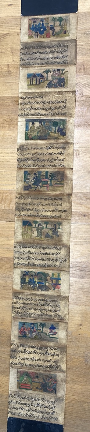 Manuscrit "parabaik", Vie de Bouddha, Birmanie 19è siècle – Image 11