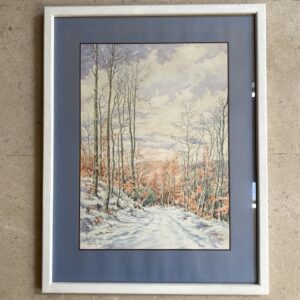 Aquarelle Géo Fosty "Arlon - Vallée des trois moulins", 1947