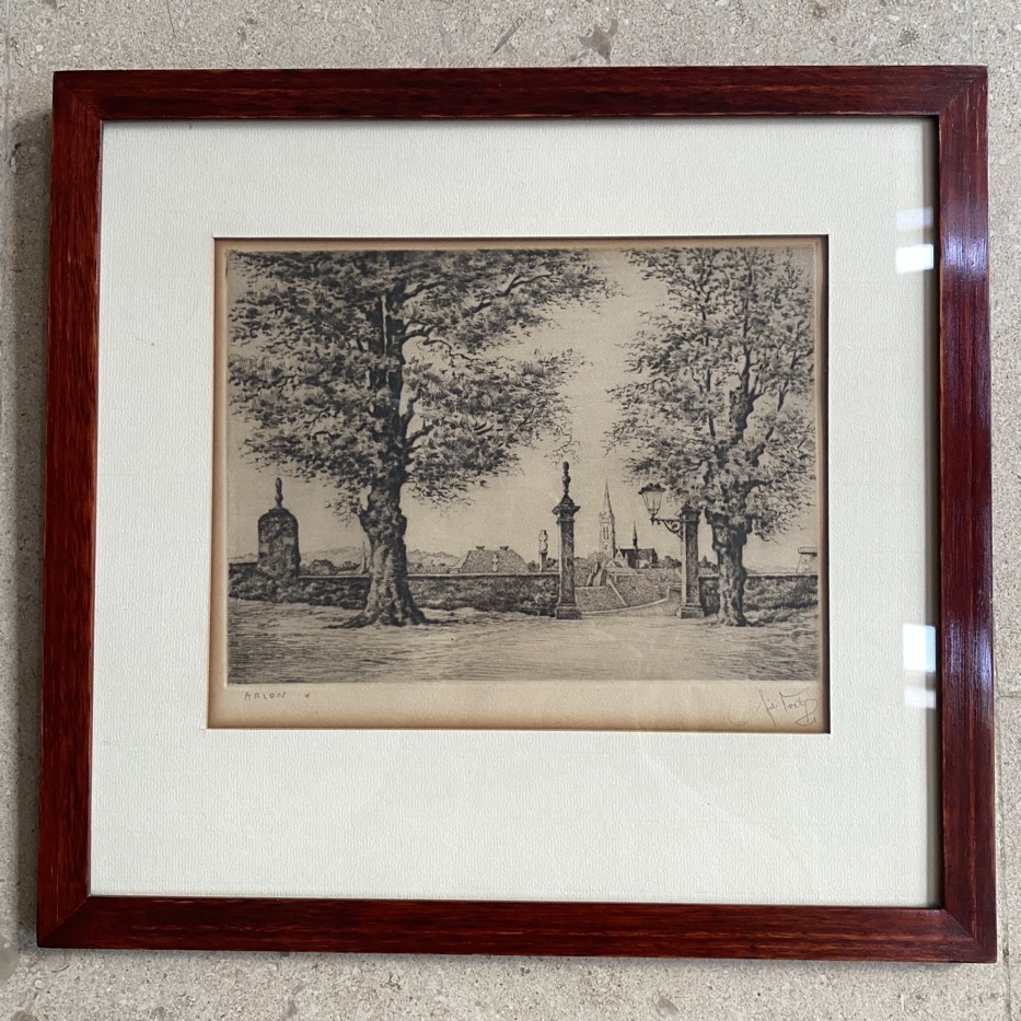 Gravure "Arlon-Terrasse de St Donat", Géo Fosty