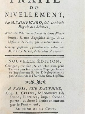 traité de nivellement 1780 / abbé picard