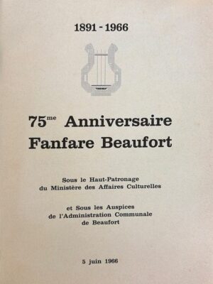 75e anniversaire fanfare beaufort 1891-1966 /